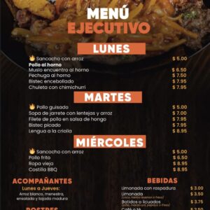 Menu Ejecutivo en Balboa Grill