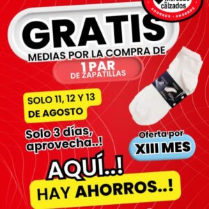 Medias gratis por la compra de unas Zapatillas
