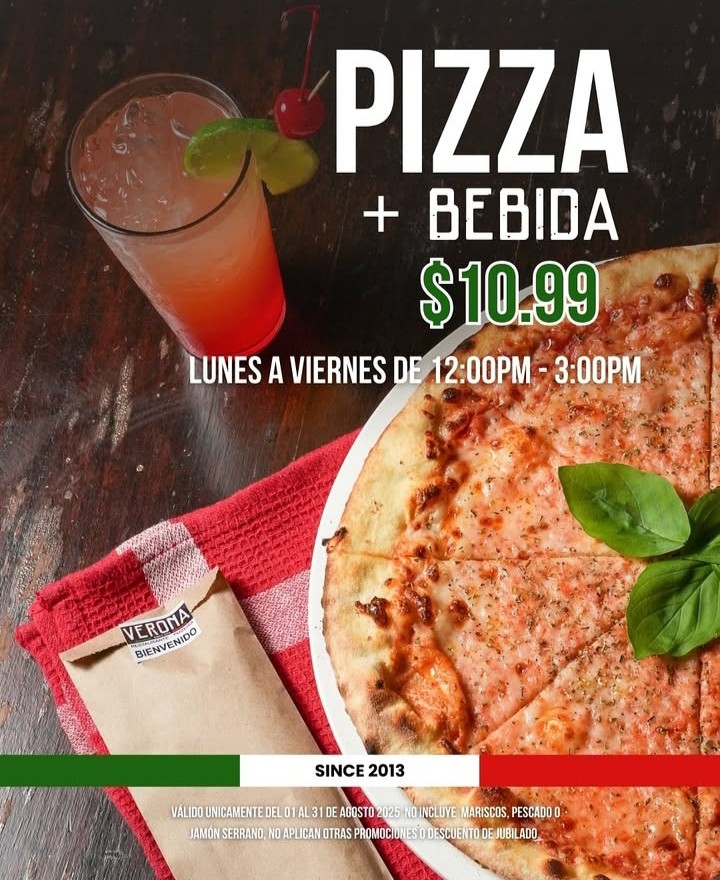Pizza + Bebida a un precio increible
