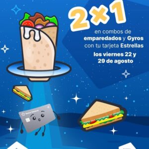 2x1 en Emparedados y Gyros